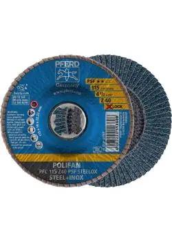 Billig POLIFAN-Fächerscheibe - PFERD - Z PSF STEELOX/X-LOCK - konische Ausführung PFC - Außen-Ø 115 bis 125 mm - VE 10 Stück - Preis per VE