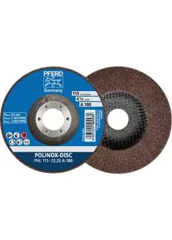 Bestseller PFERD POLINOX-Schleifdisc PNL - Korund - Außen-ø 115 und 125 mm - Bohrungs-ø 22,33 mm - Korngröße 100 bis 280 - VE 5 Stück - Preis per VE