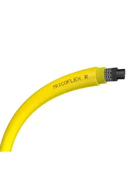 Mehrschichtiger PVC-Schlauch Tricoflex® R - mit wabenförmiger Soft&Flex Struktur - Innen-Ø 19 bis 25 mm - Außen-Ø 25,5 bis 32,5 mm - Länge 50 bis 100 m - Farbe gelb - Preis per Rolle Solange Der Vorrat Reicht