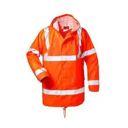 Warnschutz-PU-Regenjacke "Finn" - Gr. S bis XXXL - fluoreszierend orange - EN ISO 20471 Klasse 3 - EN 343 - atmungsaktiv, wind- und wasserdicht Markenprodukt