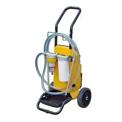 Markenprodukt Filtroll für Diesel und Öle - 230 V - 25 l/min - 6 bar - fahrbares Filteraggregat mit Ausgießrohr