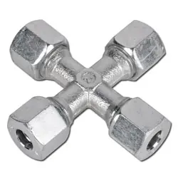 Saisonangebot Kreuz-Schneidringverschraubung - Baureihe LL - Stahl verzinkt - Rohr-Ø 4 bis 8 mm - PN 100