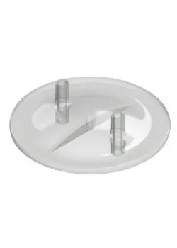 Markenware Melkeimerdeckel - Polycarbonat - Deckel-Ø 205 mm - Breite 13 bis 16 mm - Höhe 17 bis 20 mm - 2 Stutzen