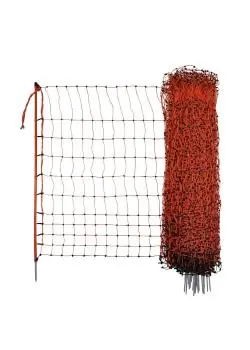 Begrenztes Angebot Geflügelnetz - elektrifizierbar - Einzelspitze - Länge 50 cm - Höhe 106 cm - 15 Pfähle - orange