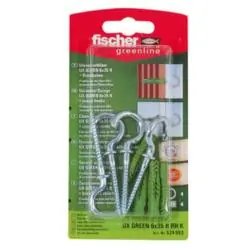 Sonderangebot Universaldübel UX GREEN 6 x 35 R RH - mit Rundhaken - Bohrernenn-Ø 6 mm - Dübellänge 35 mm - SB-Karte - VE 5 Stück - Preis per VE