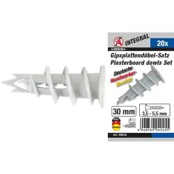 Gipsplattendübel-Sortiment - für Schraubendurchmesser 3,5 bis 5,5 mm - Inhalt 20 Stück Schnäppchen