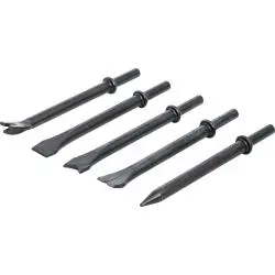 Drucklufthammer Meißel Satz - 10 mm Rundschaft - Werkstoff MN65 Stahl - 5-tlg. Jetzt Kaufen
