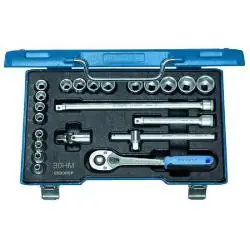 Preisreduziert Steckschlüssel-Satz 3/8" - 22-teilig - 6-kant - 6 bis 22 mm