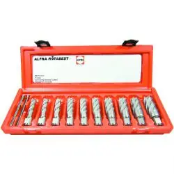 HSS Kernbohrer 10-er Set - ALFRA ROTABEST - Schnitttiefe 50 mm - 14,0 bis 26,0 m Top-Preis