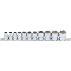 Geprüft Steckschlüssel-Einsatz-Set - 10 mm (3/8") 6-Kant - in ZOLL, 5/16" bis 7/8" mm - 11-tlg.