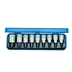 Geprüft Schraubendreher-Satz - Antrieb 1/2″ - 9-teilig - Innen-6-kant-Schrauben - zöllig