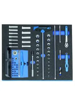 Steckschlüssel-Sortiment - Antrieb 1/4" - in Check-Tool-Modul - 67-tlg. Preisknaller