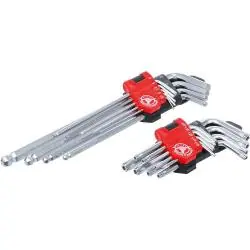 Neuheit Winkelschlüssel-Satz - lang - T-Profil für Torx - T10 bis T50 - Innensechskant 1,5 bis 10 mm - 18 teilig